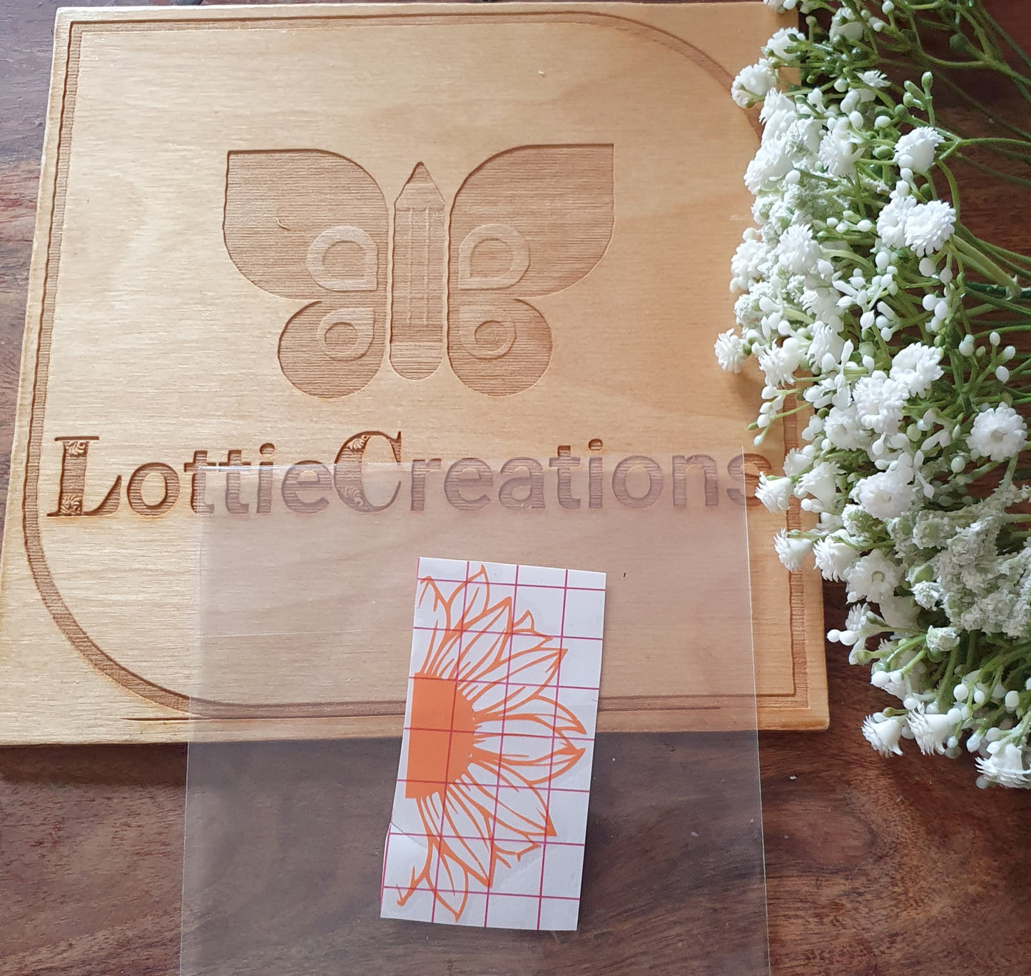 Split sun flower decal