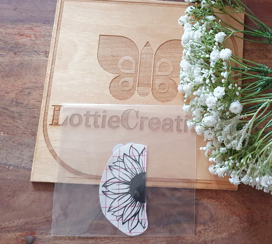Split sun flower decal
